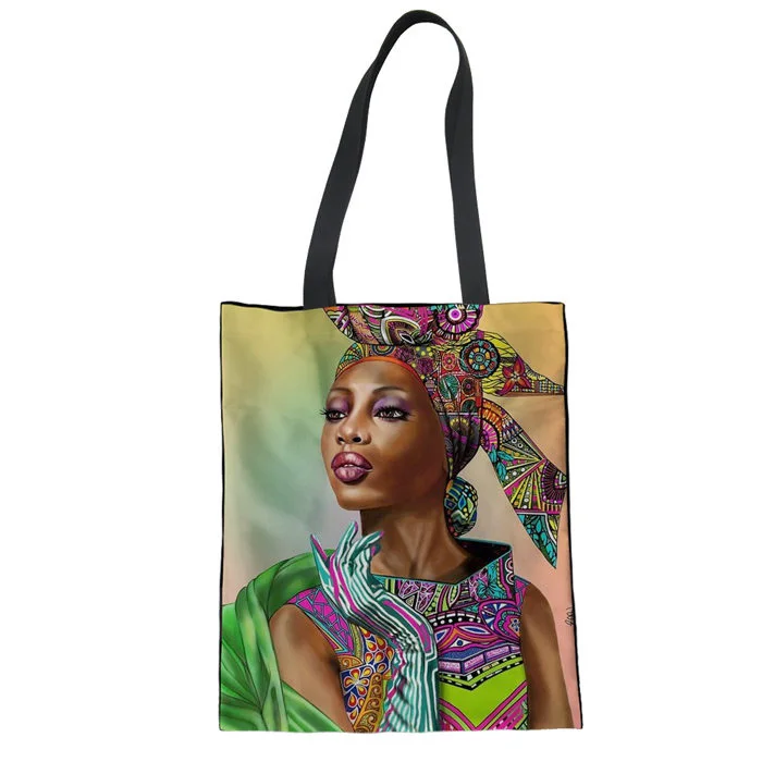 LMJJ0073Z22 WHEREISART Art Африканка с принтом Холщовая Сумка Женская сумка Diy Большая Хлопковая Сумка для шопинга ЭКО Мягкая сумка Katoenen Tas Lady Shih Tzu - Цвет: LMJJ0073Z22