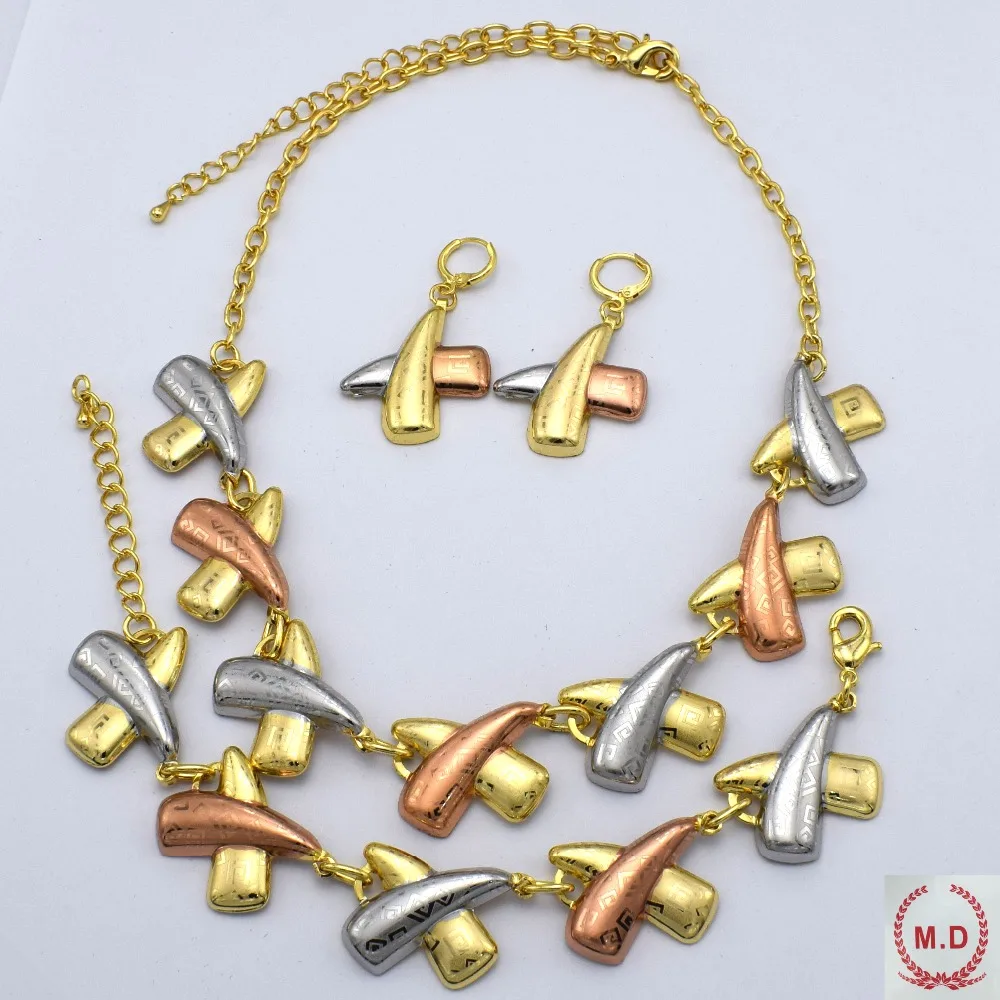 Модные высококачественные украшения комплект Италия 750 золотые серьги Цепочки и