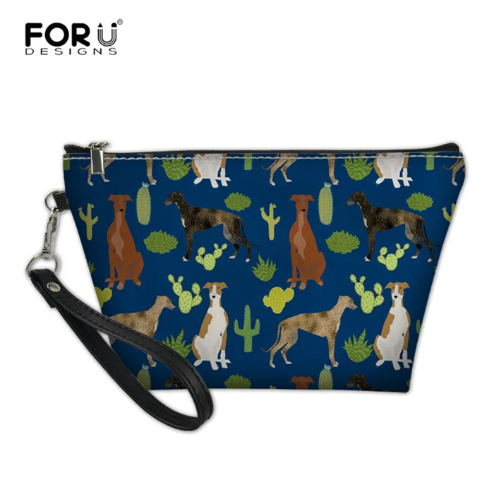 RH0286Z8 FORUDESIGNS/итальянская борзая сердца любовь собака косметичка Для женщин Neceser ПУ организатором поездки Портативный косметичка чехол - Цвет: RH0286Z8