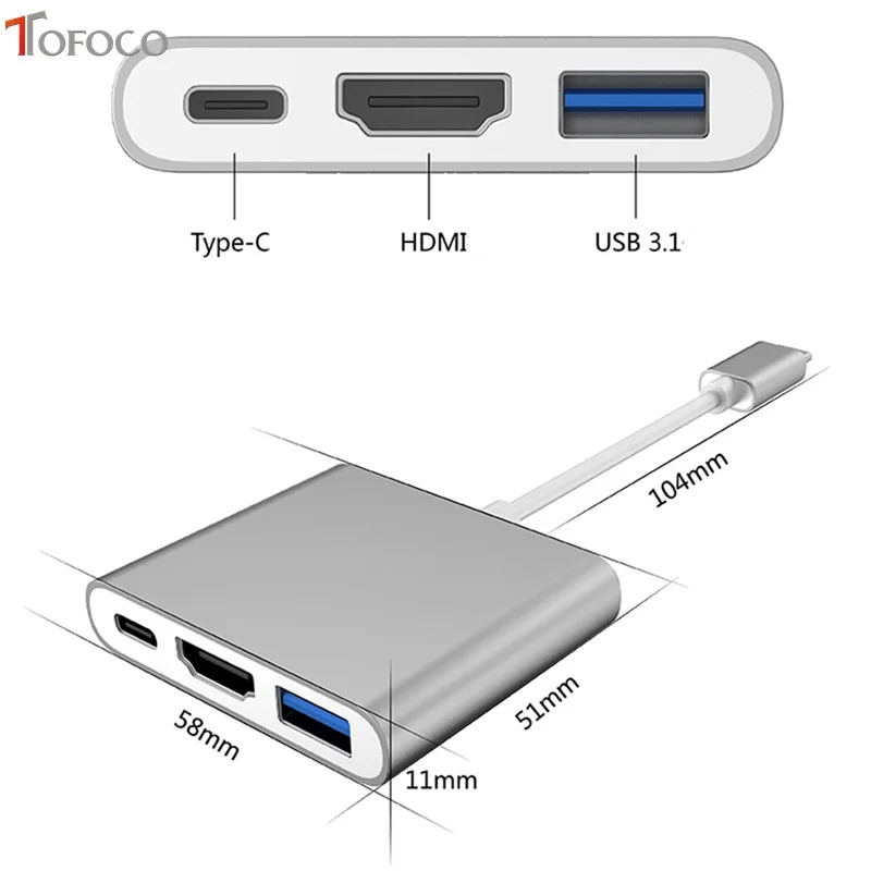 TOFOCO USB 3 1 Type C адаптер с HDMI для Nintendo Switch Dock Samsung S8 PC Mode Note 8 thunderbolt Подставка