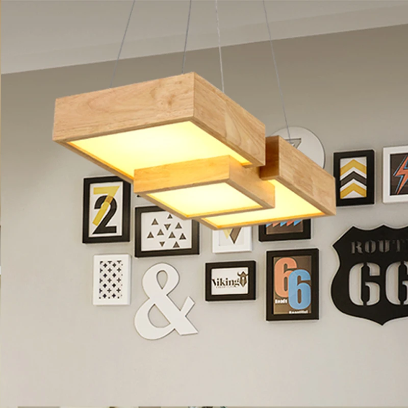 Бесплатная доставка подвесные светильники из цельного дерева для ресторана