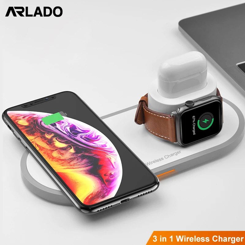 Беспроводное зарядное устройство 15 Вт Qi для Iphone Xsmax XR XS 3 в 1 быстрое быстрая