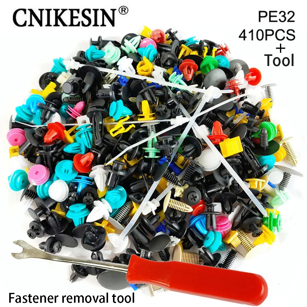 CNIKESIN 410 шт. смешанные крепежа и инструмент пластиковые фиксаторы для всех авто