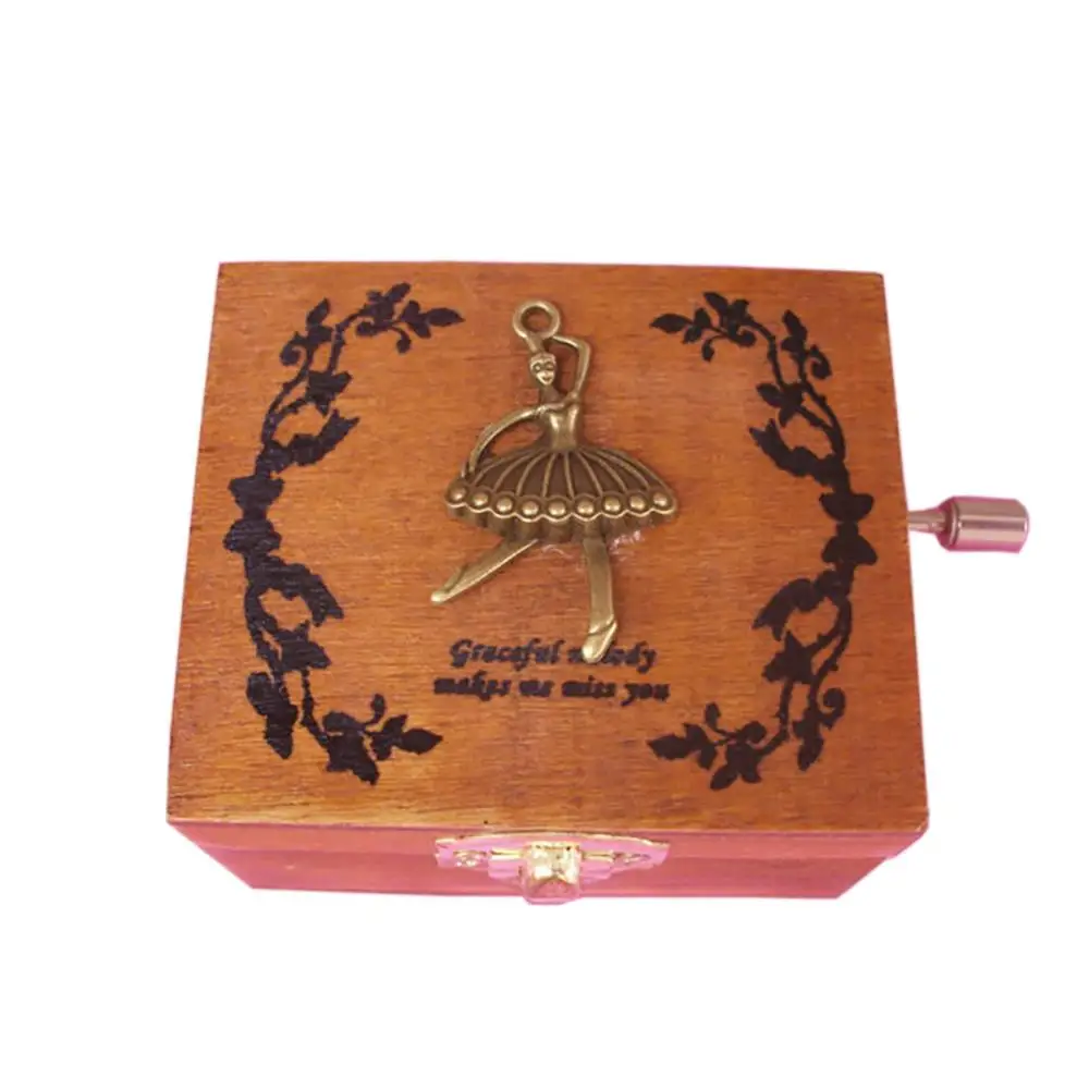 3 Винтаж Дерево Музыкальная Шкатулка тонкое Music Box Ретро для красивые декоративные картины 4 различных моделей - Цвет: 3