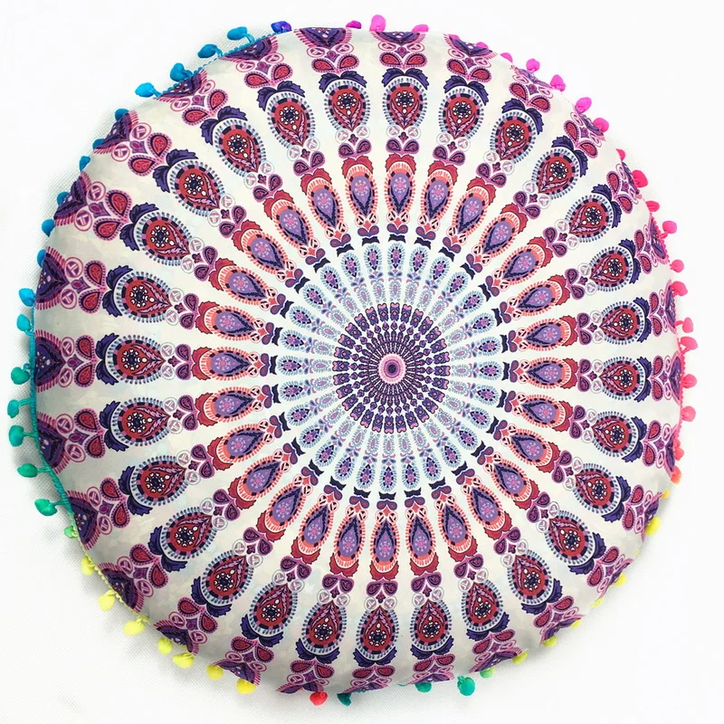 Мандала круглая наволочка для подушки искусственная Подушка Чехол 43*43 см дивана