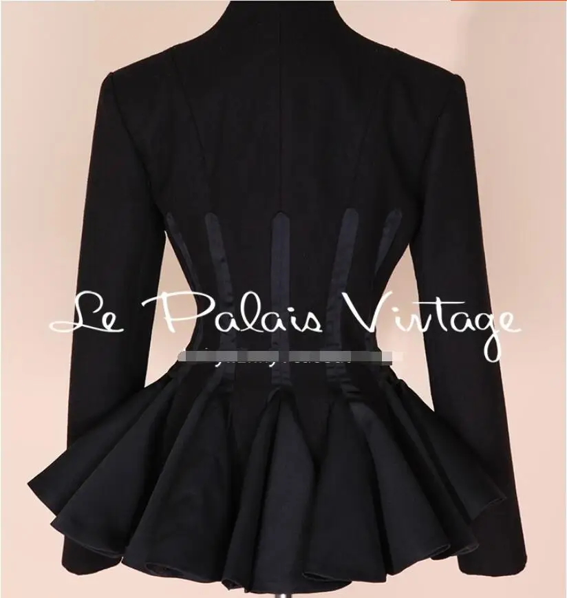 

2019 retro shirt tight skinny Lap top Slim ladies short coat single piece suit fashion temperament Hepburn retro coat