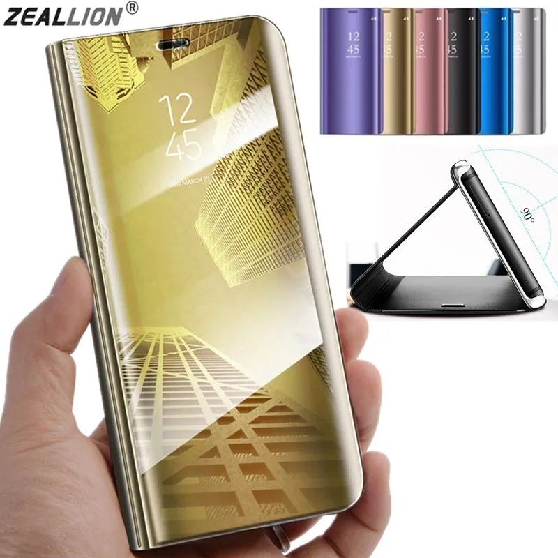 Роскошный флип чехол ZEALLION для Samsung Galaxy J5 J7 2016 Note 4 Core прозрачный зеркальный кожаный