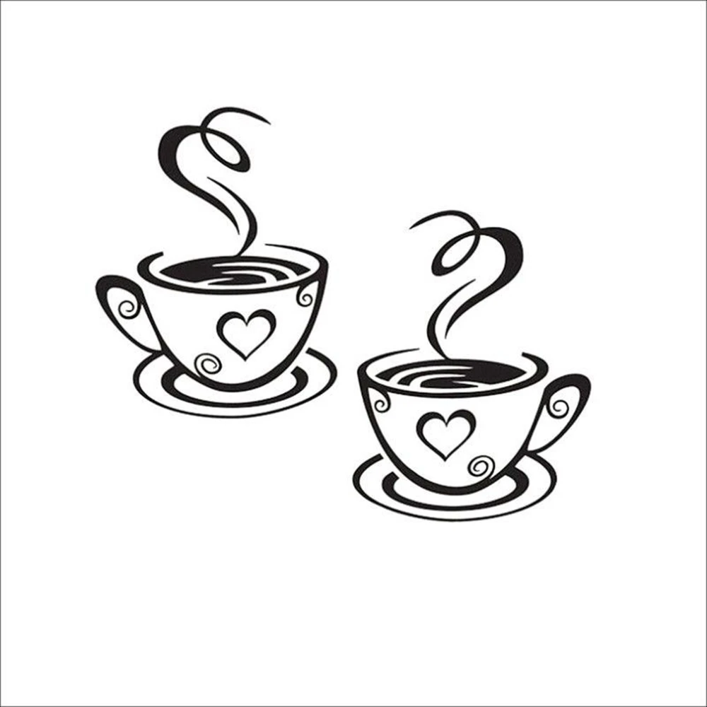 1 шт. домашний декор бумажная кофейная чашка кафе чай настенные художественные виниловые наклейки Наклейка для кухни декор настенная бумага s Новые улучшения дома