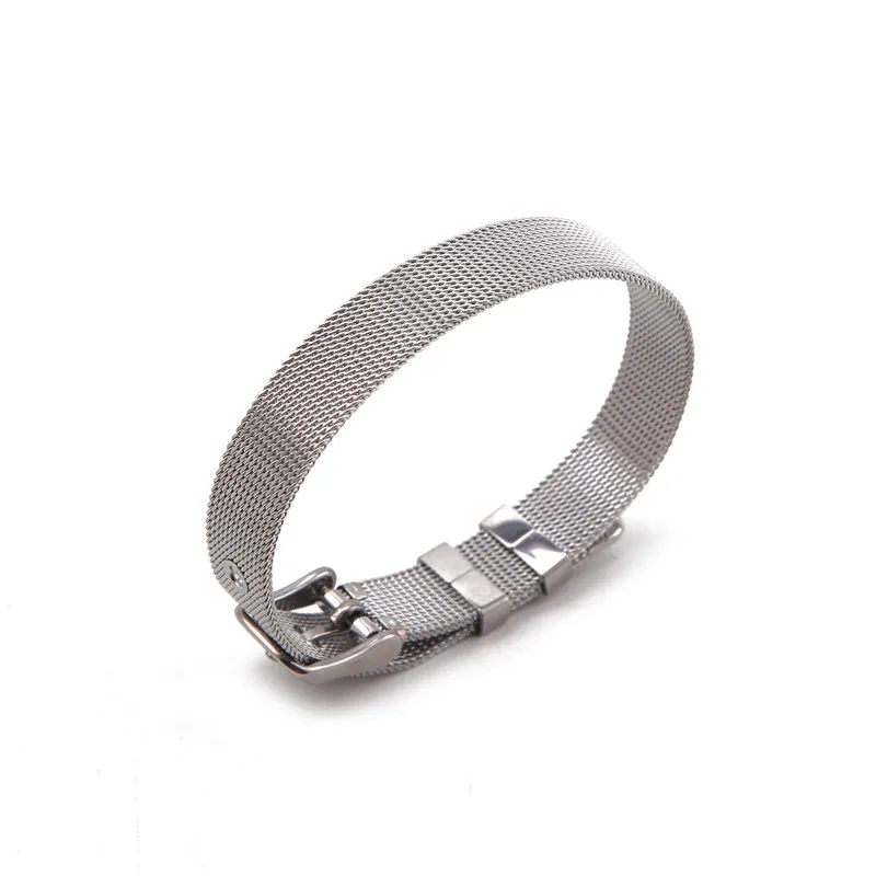 just mesh bracelet Дропшиппинг Somsoar ювелирные изделия серебро Нержавеющая сталь сетка Амулеты Браслет набор с резиновой предотвратить и горячие продажи DIY амулеты - Окраска металла: just mesh bracelet