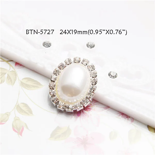 2pieces BTN-5727 Пуговицы с жемчугом и стразами, пряжка с плоской задней частью, украшение для рукоделия, бант для волос, цветок, 2 шт./ - Цвет: 2pieces BTN-5727