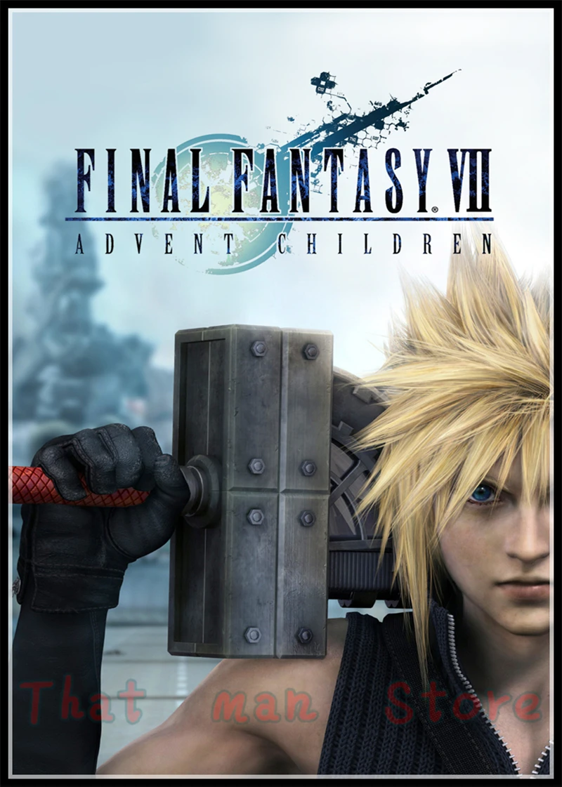 Облако VS Сефирот-Final Fantasy игры белый картон постер настенный картины для спальни Гостиная деко 42*30 см без рамки