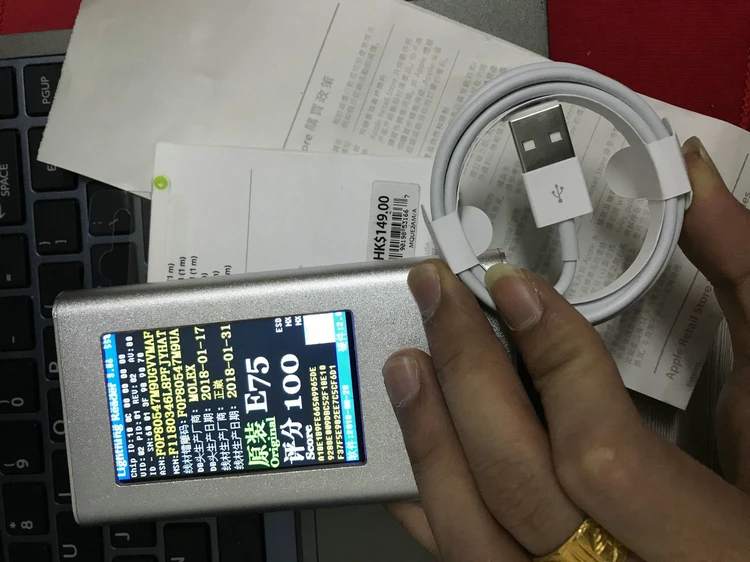 20 штук E75 чип USB кабель OD 3,0 мм Быстрая зарядка USB кабель синхронизации данных 1 м USB кабель для iPhone 7 8 Plus XR XS Max
