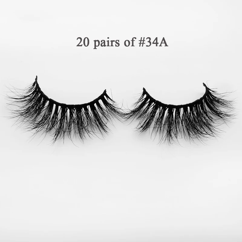 20 pairs of 34A YSDO 20 пар норковые ресницы оптом 3d норковые ресницы ручной работы Накладные ресницы макияж объем Ресницы cilios наращивание ресниц 3A - Цвет: 20 pairs of 34A