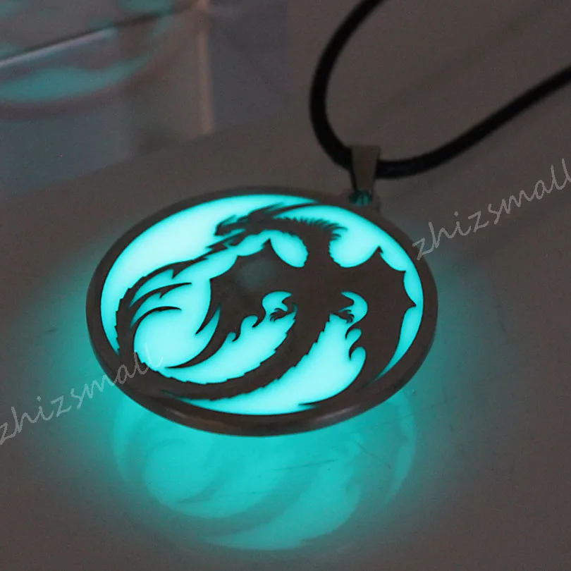 

Dragon Necklace GLOW in the DARK Dragon Pendants Necklaces Women Girls Boys Gift Sweater Chain