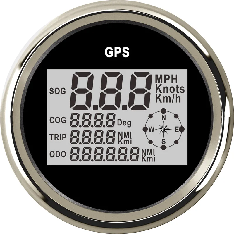 BS red light 85 мм Цифровой Автомобильный спидометр GPS для лодки одометр скорость датчик 0-999 узел kmh mph для Авто Грузовик Лодка мотоцикл 12 в 24 В - Цвет: BS red light