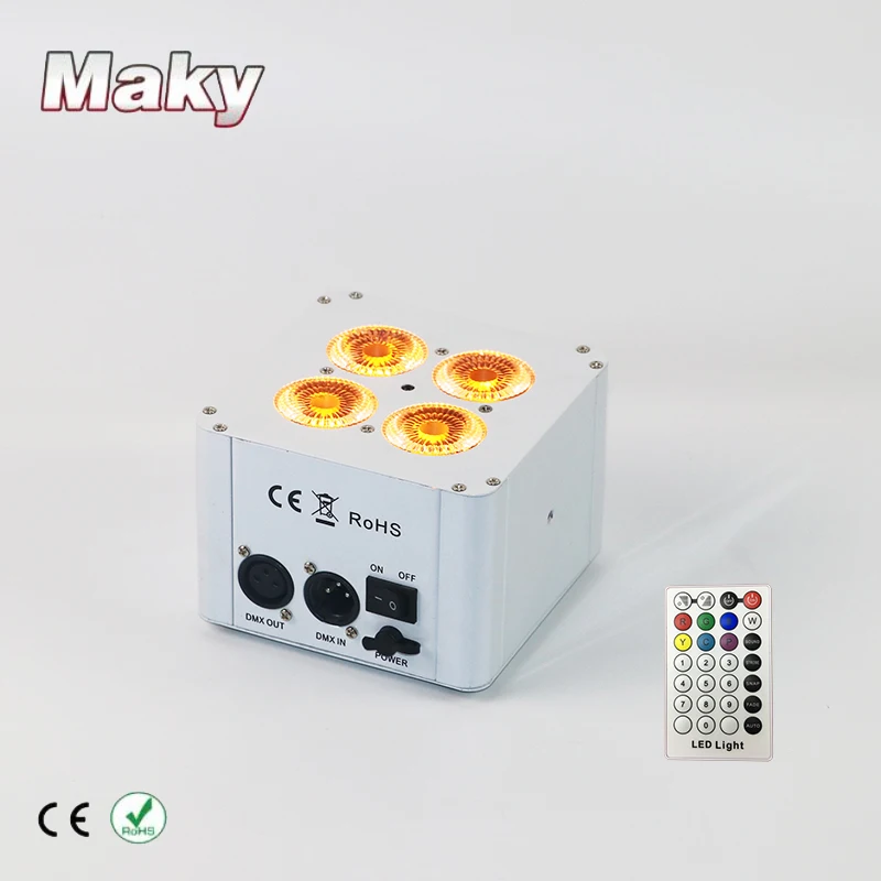Бесплатная доставка светодиодный аккумулятор 4x18 Вт RGBWA + UV 6 беспроводной dmx и ИК