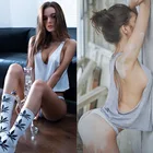 Модная сексуальная женская майка, жилет с глубоким V-образным вырезом, без рукавов, свободная летняя пляжная одежда, топы 99 -MX8