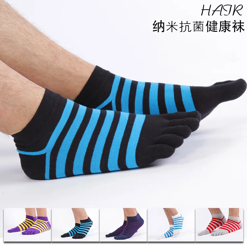 Новинка, мужские носки 5 цветов, хлопковые носки Meias, повседневные носки с пятью пальцами, носки с пальцами для европейских размеров 39-45, носк... от AliExpress WW