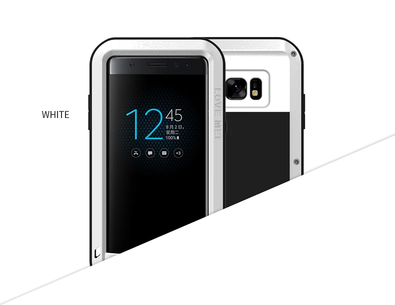 Для Samsung Galaxy Note fe Дело Любовь Мэй Шок Грязь Доказательство водостойкий металлический Панцири крышка телефона чехол для Galaxy примечание fe notefe - Цвет: white