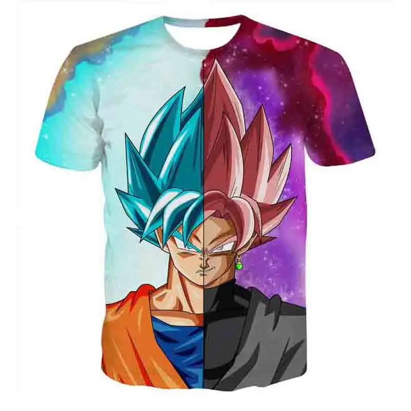 blue orange Dragon Ball Z футболки мужские летние с 3D принтом супер сайян Сон Гоку черный Вегета Битва Драконий мяч Повседневная футболка Топы футболки - Цвет: blue orange