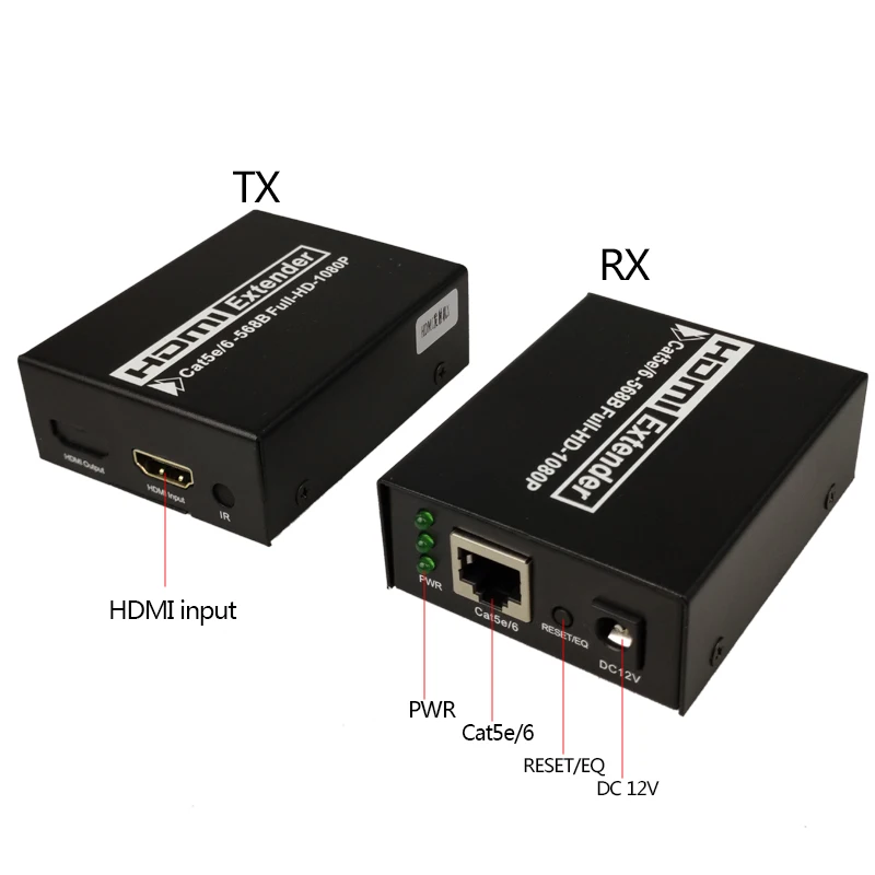 HDMI расширитель приемник передатчик кабель Cat5e/Cat6 UTP RJ45 LAN Ethernet до 50 м поддержка 1080P