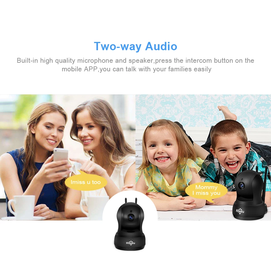 Hiseeu 720P ip-камера Wi-Fi беспроводная сетевая камера аудио TF карта CCTV домашняя камера видеонаблюдения камера безопасности wifi детский монитор