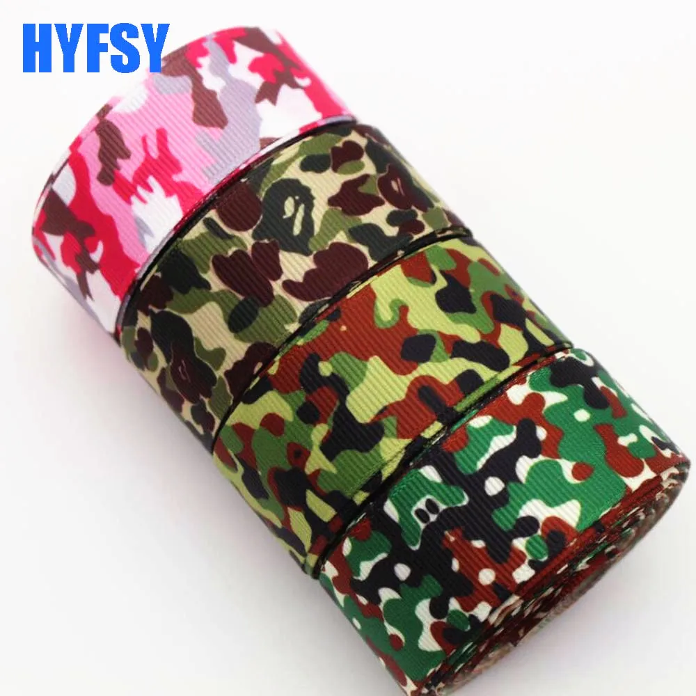 Hyfsy 10045 22 25 мм камуфляжная лента 10 ярдов DIY подарочная упаковка для волос бант