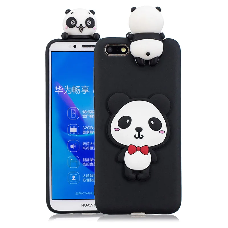 3D Милый Панда Единорог кактус силиконовый чехол для телефона на Fundas huawei Y5 /Y5 Prime /Honor 7S чехол для женщин и детей