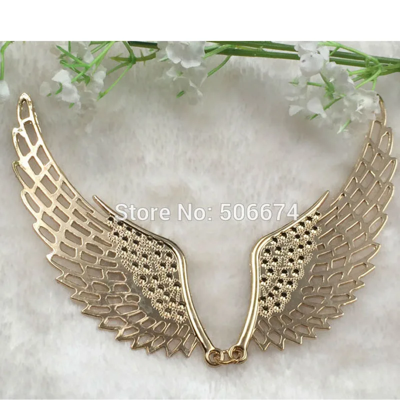 Ожерелье чокер из золотистого сплава с крыльями ангела 1 pr 115*35 мм|wing choker|pr shoes |
