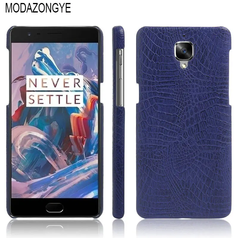 Oneplus 3 чехол 3T 5 &quotРоскошная крокодиловая кожа Обложка на заднюю панель из