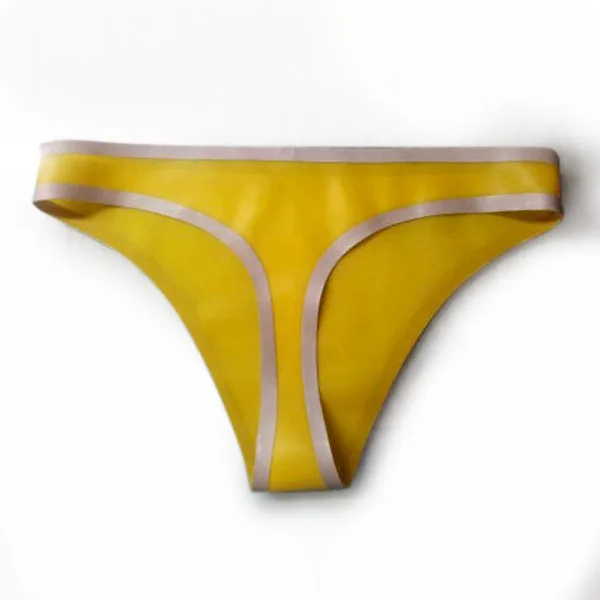 

Latex knickers Girl's Latex Sexy Panties Rubber Latex Underwear Yellow
