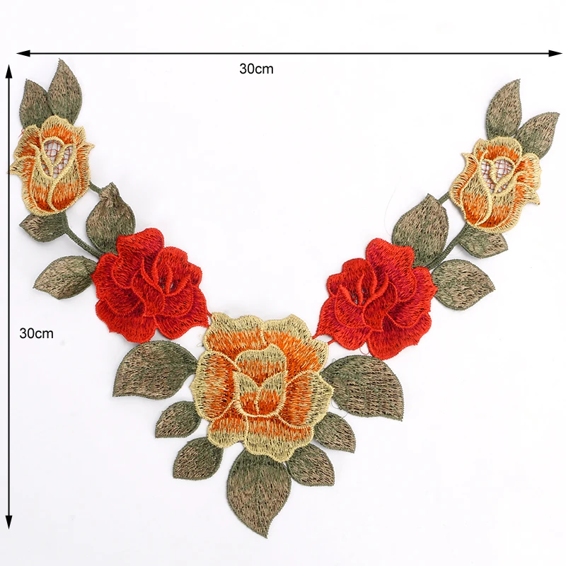 1 шт. тканевая Цветочная Кружевная аппликация для шитья кружевной воротник