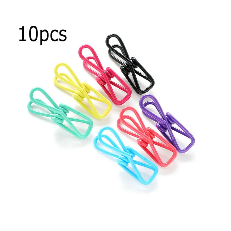 

10pcs Excellent Quality Stainless Colorful Clothes Peg Towel Socks Clip Pants Clothes Underwear Clips Metal for Hanger