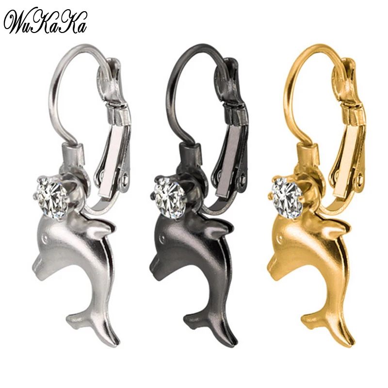2019 милый Дельфин Нержавеющая сталь панк винт серьги для Для мужчин женщин