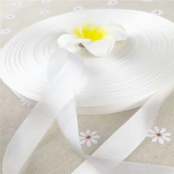 Белый Undyed Raw white 13mmX150m pure silk embroidery ribbon thin taffeta high quality silk ribbon Anya Ribbon Handcraft - Цвет: Белый
