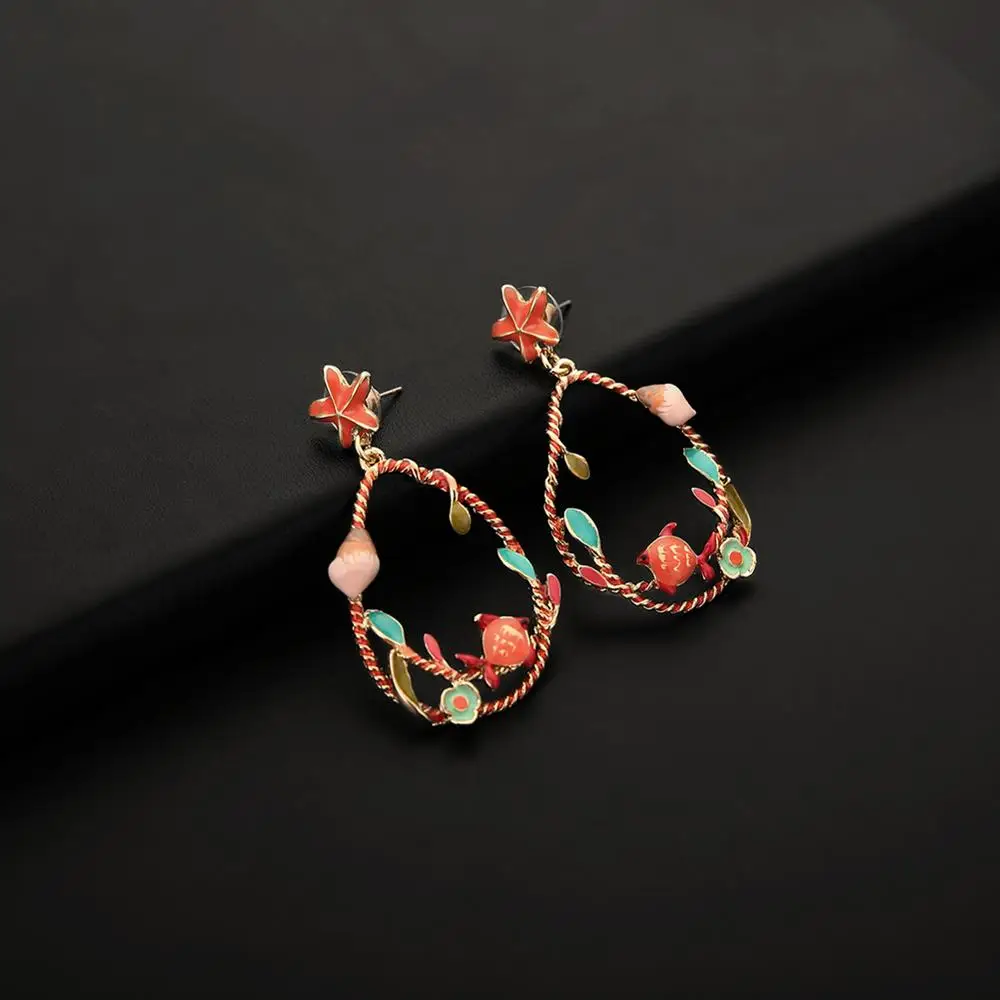 Женские серьги подвески Cring Coco большие геометрические ручной работы с длинными