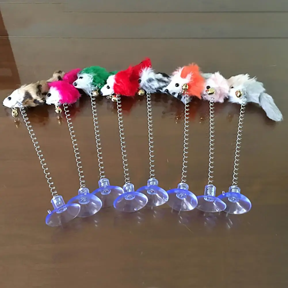 Мягкие мышки с перьями из искусственной кожи весна котом взаимодействия игрушка