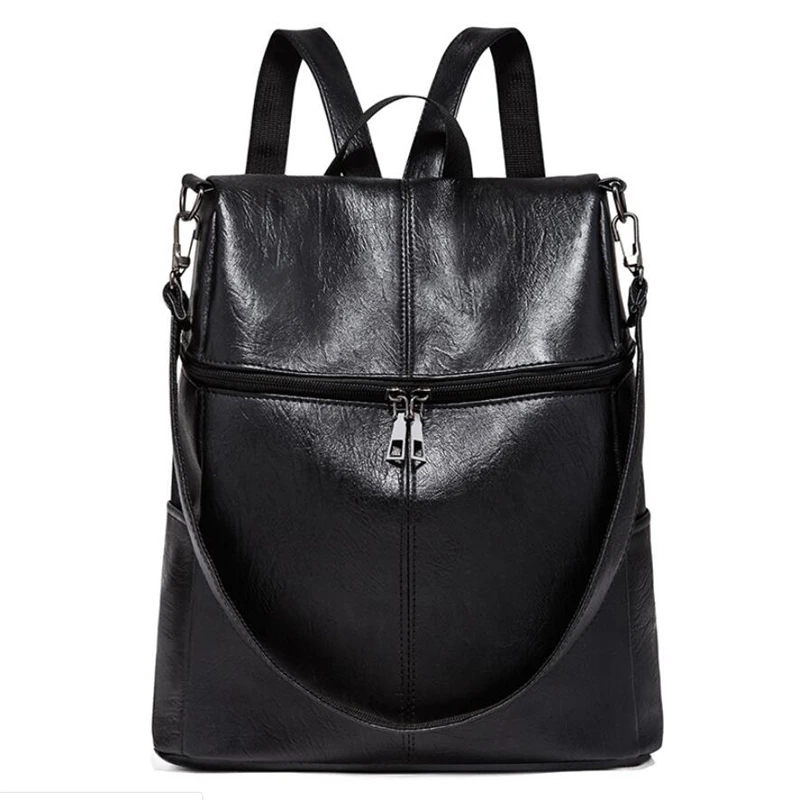 

Hot Sell Women'S Fashion Backpack High Quality Practical Travel Bag Vintage Pu Leather Bag Casual Student Bags Women Bags