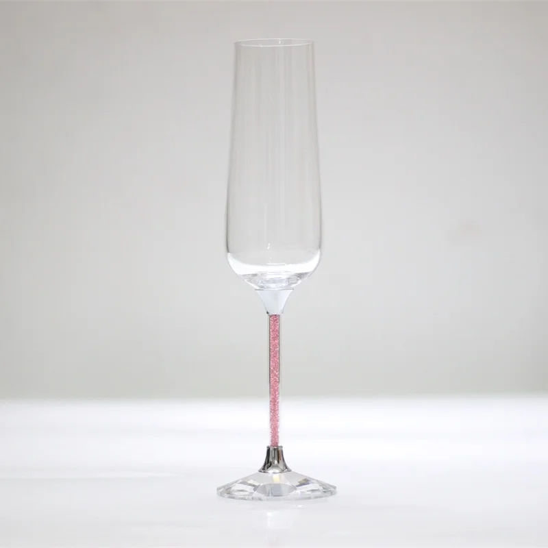 Хрустальные поджаренные бокалы для вина розового цвета свадебные шампанского