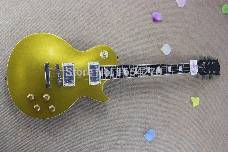 Бесплатная доставка Новое поступление Горячая Гитары G LP Стандартный Золото Топ