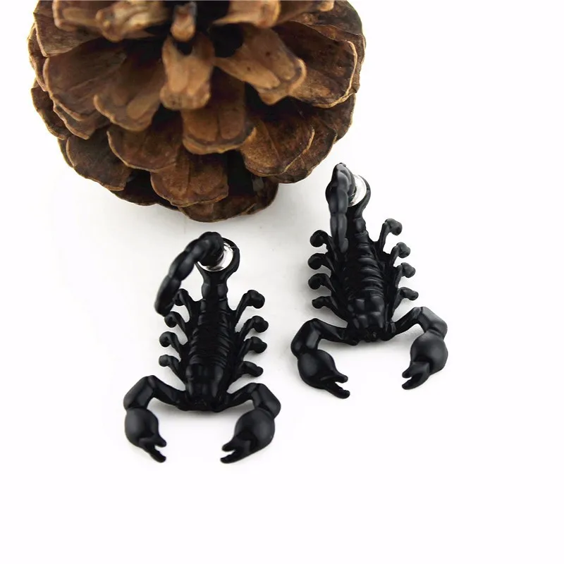 XQ Antique gold ancient silver color scorpion wings couple stud earrings for women Men Fashion Accessories punk rock | Украшения и