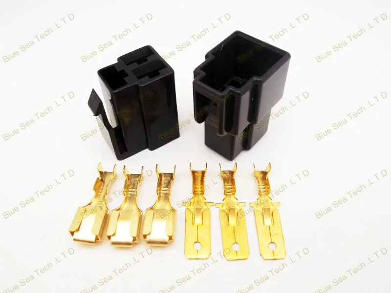 6.3mm 3 Way/pin Electrical Connector Kits Male&Female sets for E-Bike Motorcycle Motorbike car etc.Black color | Обустройство дома