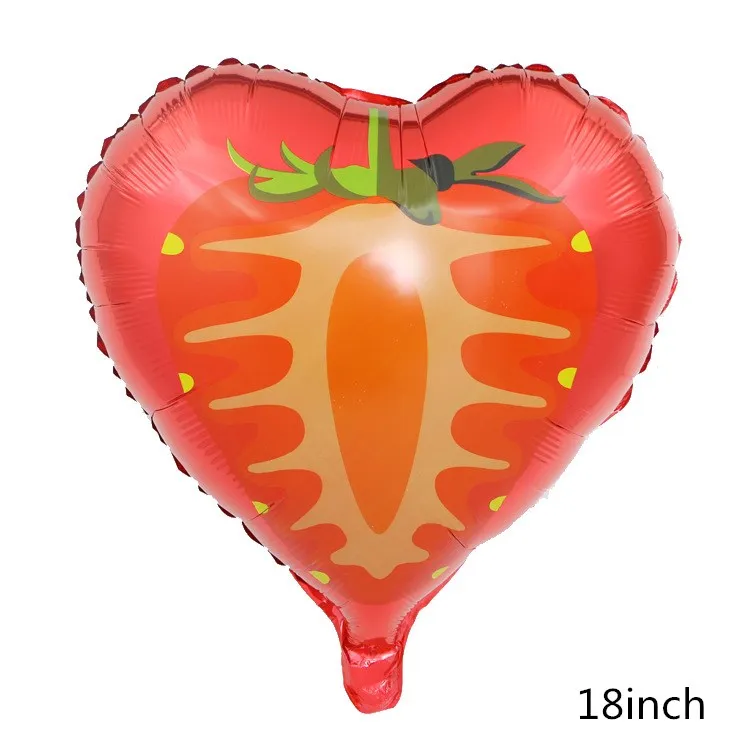 18inch Strawberry Новые фрукты овощи мультфильм арбуз/ананас/авокадо фольги воздушный шар День рождения декоративный шар для вечеринки мороженое прекрасные детские игрушки - Цвет: 18inch Strawberry