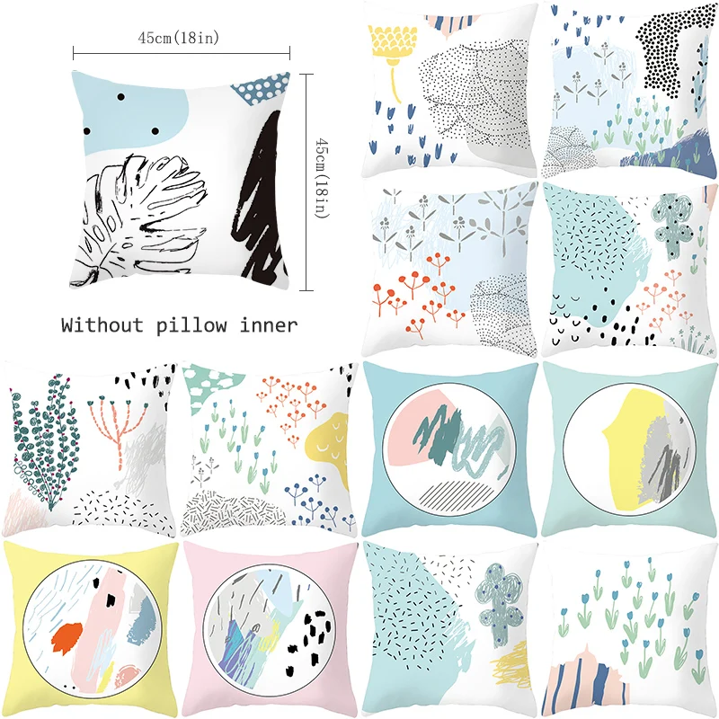 

Geometric Printing Cushion Cover Creative Geometric Polyester Decorative Pillowcase Home Decorative Pillow Case For Sofa