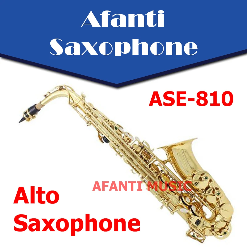 

Afanti музыка Eb Тон/латунный корпус/Золотая отделка альт-саксофон (ASE-810)