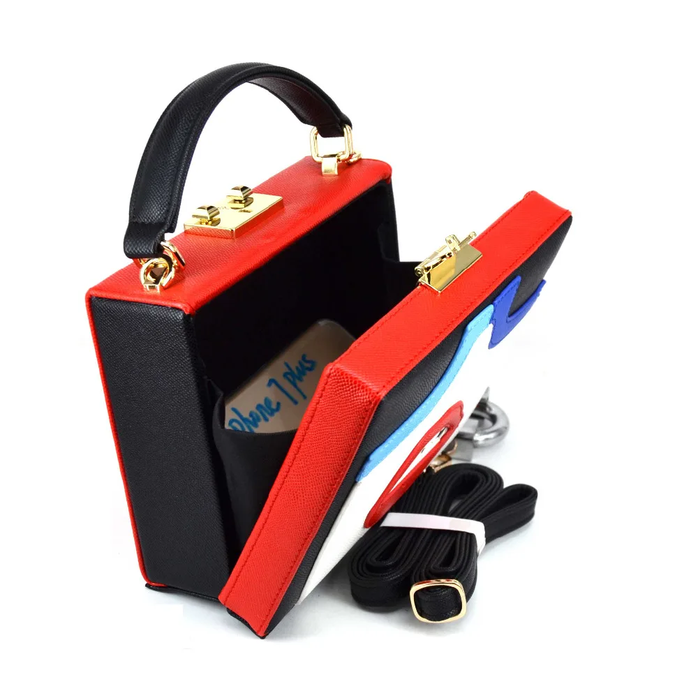 Мода прекрасное лицо Для женщин Сумки красные губы Pu сцепления Вечерняя сумочка