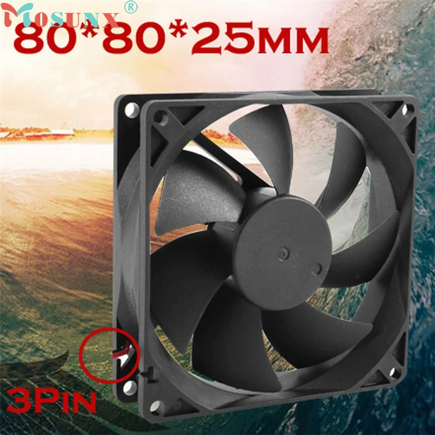 Mosunx 12VDC 0.1A 3pin Quiet 8cm/80mm/80x80x25mm 12V Computer/PC/CPU Silent Cooling Case Fan Oil Bearing 17Nov27 Drop Ship | Компьютеры и
