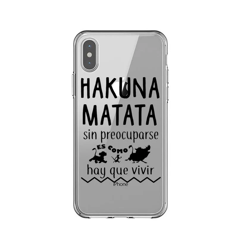 Moonlight Lion King Hakuna Matata мягкий чехол с принтом для iPhone 11 Pro Max X 5 5S SE 6 6SPlus 7 8 Plus XS MAX