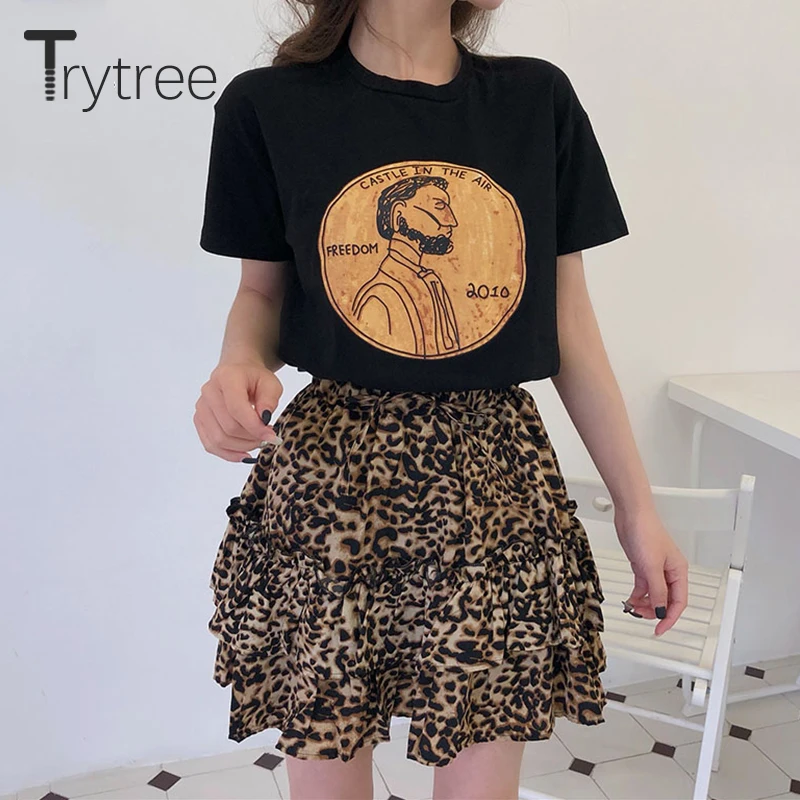 Trytree летний женский комплект из двух предметов повседневный топ с круглым