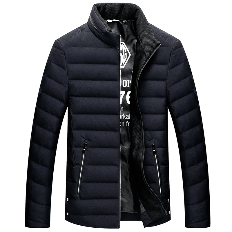 Брендовая зимняя мужская куртка плотная теплая однотонная хлопковая парка